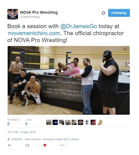 6151 Chiropractor Burke VA James Go at wrestling